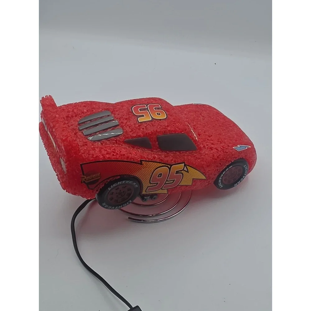 Disney Pixar Cars Lightning McQueen Popcorn Lamp Red Melted Plastic Glow Light